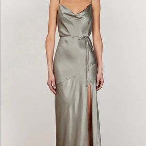 Size US 4, Maxi Dress, Sage, Silk, Shona Joy La Lune Bias Cowl Maxi Dress